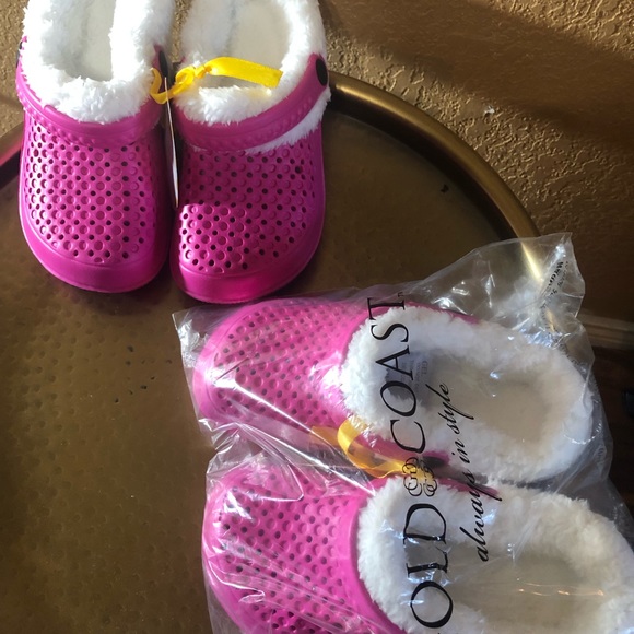Gold Coast Girls Fuzzy Fleece Lined Clogs, Size 12 - Picture 3 of 7